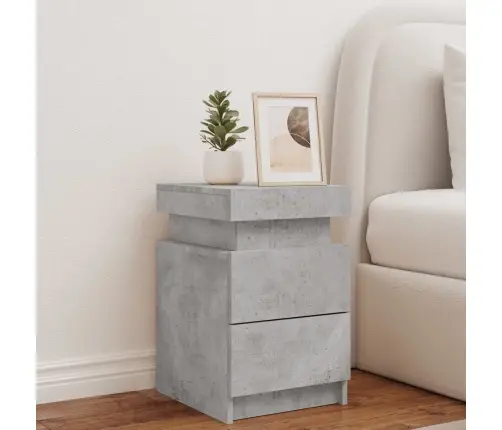 Naktsskapītis Ar Led Apgaismojumu, Pelēks, 35X39X55 Cm Vidaxl