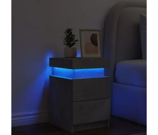 Naktsskapītis Ar Led Apgaismojumu, Pelēks, 35X39X55 Cm Vidaxl