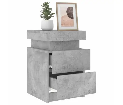 Naktsskapītis Ar Led Apgaismojumu, Pelēks, 35X39X55 Cm Vidaxl