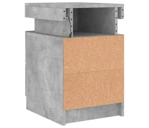 Naktsskapītis Ar Led Apgaismojumu, Pelēks, 35X39X55 Cm Vidaxl