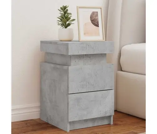 Naktsskapītis Ar Led Apgaismojumu, Pelēks, 35X39X55 Cm Vidaxl