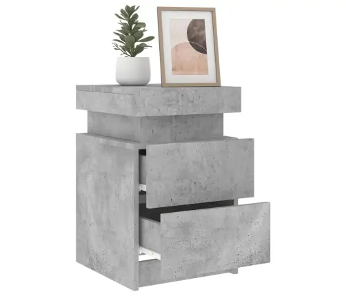 Naktsskapīši Ar Led Lampiņām, 2 Gab., Pelēki, 35X39X55 Cm Vidaxl