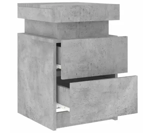 Naktsskapīši Ar Led Lampiņām, 2 Gab., Pelēki, 35X39X55 Cm Vidaxl