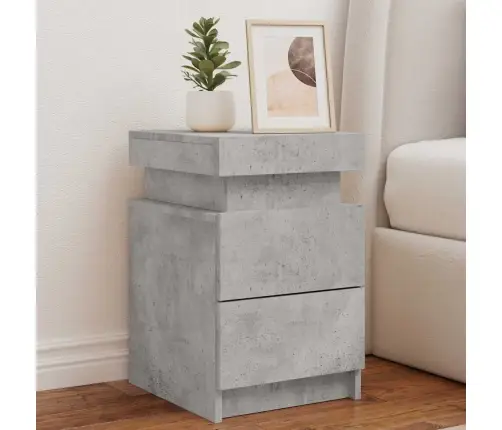 Naktsskapīši Ar Led Lampiņām, 2 Gab., Pelēki, 35X39X55 Cm Vidaxl