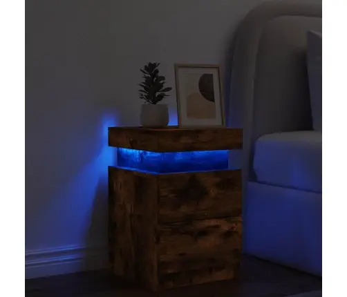 Naktsskapītis Ar Led Lampiņām, Ozolkoka Krāsa, 35X39X55 Cm Vidaxl Naktsskapītis Ar Led Lampiņām, Ozolkoka Krāsa, 35X39X55 Cm Vidaxl