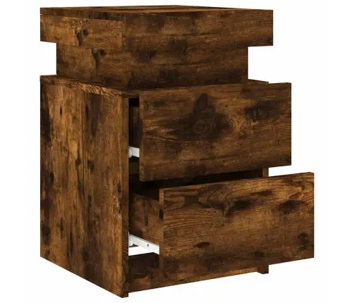 Naktsskapītis Ar Led Lampiņām, Ozolkoka Krāsa, 35X39X55 Cm Vidaxl Naktsskapītis Ar Led Lampiņām, Ozolkoka Krāsa, 35X39X55 Cm Vidaxl