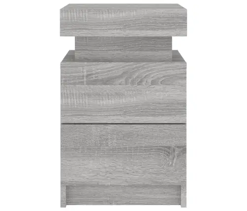 Naktsskapītis Ar Led, Pelēka Ozolkoka Krāsa, 35X39X55 Cm Vidaxl