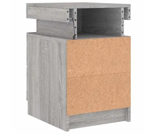 Naktsskapītis Ar Led, Pelēka Ozolkoka Krāsa, 35X39X55 Cm Vidaxl