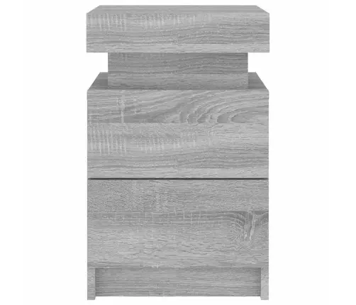 Naktinės Spintelės Su Led, 2Vnt., Pilkos Ąžuolo, 35X39X55Cm Naktinės Spintelės Su Led, 2Vnt., Pilkos Ąžuolo, 35X39X55Cm