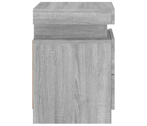 Naktinės Spintelės Su Led, 2Vnt., Pilkos Ąžuolo, 35X39X55Cm Naktinės Spintelės Su Led, 2Vnt., Pilkos Ąžuolo, 35X39X55Cm