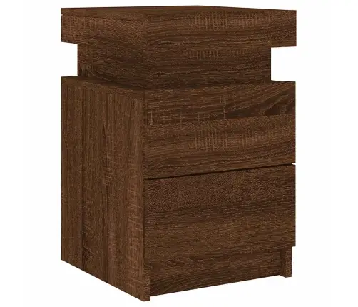 Naktsskapīši Ar Led Lampiņām, 2 Gab., Brūni, 35X39X55 Cm Vidaxl