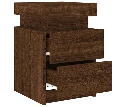 Naktsskapīši Ar Led Lampiņām, 2 Gab., Brūni, 35X39X55 Cm Vidaxl
