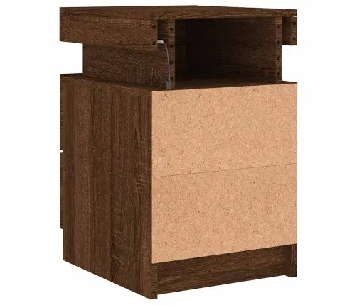 Naktsskapīši Ar Led Lampiņām, 2 Gab., Brūni, 35X39X55 Cm Vidaxl