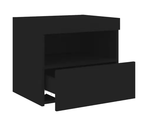 Naktsskapītis Ar Led, Melns, 50X40X45 Cm Vidaxl Naktsskapītis Ar Led, Melns, 50X40X45 Cm Vidaxl