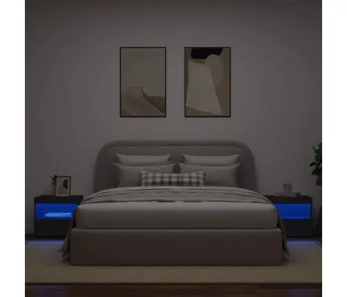 Öökapid Led-Tuledega 2 Tk, Must, 50 X 40 X 45 Cm