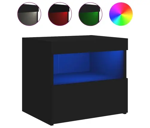 Öökapid Led-Tuledega 2 Tk, Must, 50 X 40 X 45 Cm