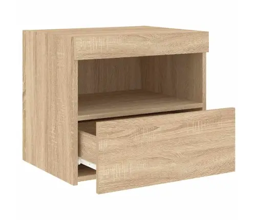 Naktsskapītis Ar Led, Ozolkoka Krāsa, 50X40X45 Cm Vidaxl