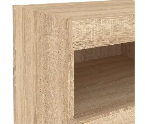 Naktsskapītis Ar Led, Ozolkoka Krāsa, 50X40X45 Cm Vidaxl