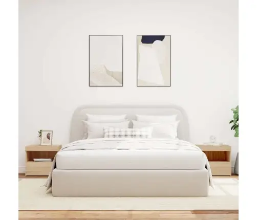 Naktsskapīši Ar Led Lampiņām, 2 Gab., Ozola Krāsa, 50X40X45 Cm Vidaxl