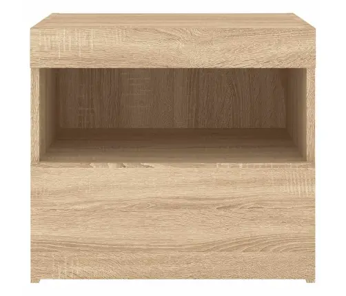 Naktsskapīši Ar Led Lampiņām, 2 Gab., Ozola Krāsa, 50X40X45 Cm Vidaxl