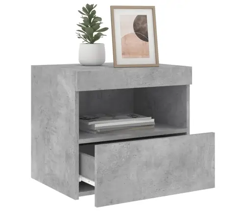 Naktsskapīši Ar Led Lampiņām, 2 Gab., Pelēki, 50X40X45 Cm Vidaxl Naktsskapīši Ar Led Lampiņām, 2 Gab., Pelēki, 50X40X45 Cm Vidaxl