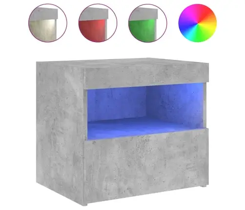 Naktsskapīši Ar Led Lampiņām, 2 Gab., Pelēki, 50X40X45 Cm Vidaxl Naktsskapīši Ar Led Lampiņām, 2 Gab., Pelēki, 50X40X45 Cm Vidaxl