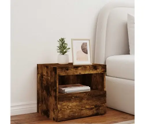 Naktsskapītis Ar Led Lampiņām, Ozolkoka Krāsa, 50X40X45 Cm Vidaxl