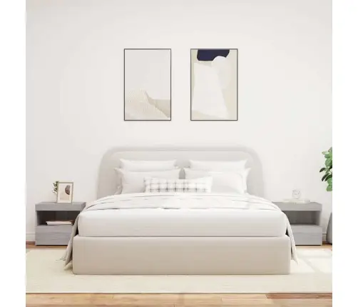 Naktsskapīši Ar Led, 2 Gab., Pelēka Ozola Krāsa, 50X40X45 Cm Vidaxl Naktsskapīši Ar Led, 2 Gab., Pelēka Ozola Krāsa, 50X40X45 Cm Vidaxl