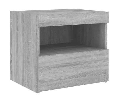 Naktsskapīši Ar Led, 2 Gab., Pelēka Ozola Krāsa, 50X40X45 Cm Vidaxl Naktsskapīši Ar Led, 2 Gab., Pelēka Ozola Krāsa, 50X40X45 Cm Vidaxl