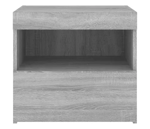 Naktsskapīši Ar Led, 2 Gab., Pelēka Ozola Krāsa, 50X40X45 Cm Vidaxl Naktsskapīši Ar Led, 2 Gab., Pelēka Ozola Krāsa, 50X40X45 Cm Vidaxl