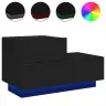 Naktsskapītis Ar Led, Melns, 70X36X40,5 Cm Vidaxl