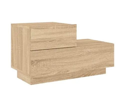 Naktsskapītis Ar Led Lampiņām, Ozolkoka Krāsa, 70X36X40,5 Cm Vidaxl