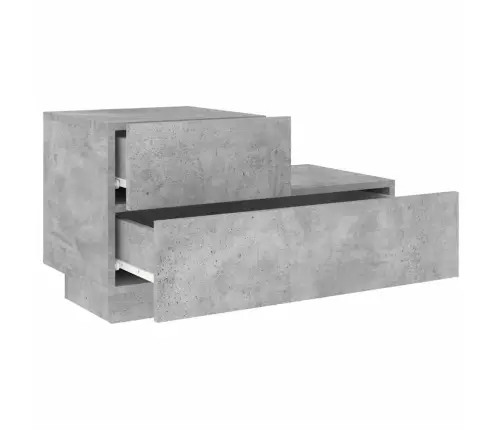 Naktinė Spintelė Su Led Lemputėmis, Betono Pilka, 70X36X40,5Cm