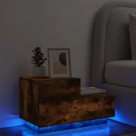 Naktsskapītis Ar Led Lampiņām, Ozolkoka Krāsa, 70X36X40,5 Cm Vidaxl