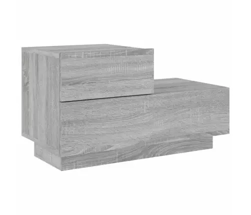 Naktsskapītis Ar Led, Pelēka Ozolkoka Krāsa, 70X36X40,5 Cm Vidaxl