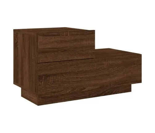 Naktsskapītis Ar Led Lampiņām, Ozolkoka Krāsa, 70X36X40,5 Cm Vidaxl