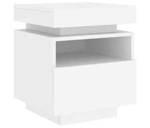 Naktsskapītis Ar Led, Balts, 40X39X48,5 Cm Vidaxl