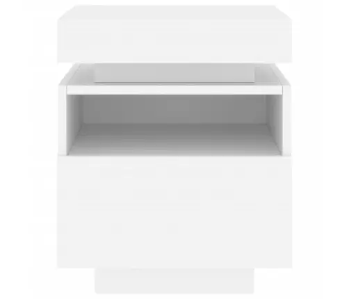 Naktsskapītis Ar Led, Balts, 40X39X48,5 Cm Vidaxl