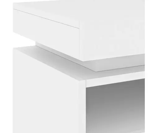 Naktsskapītis Ar Led, Balts, 40X39X48,5 Cm Vidaxl