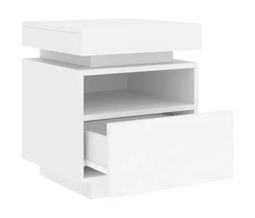Naktsskapīši Ar Led Lampām, 2 Gab., Balts, 40X39X48,5 Cm Vidaxl
