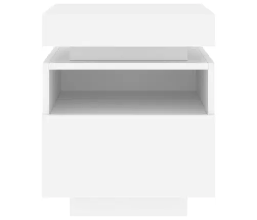 Naktsskapīši Ar Led Lampām, 2 Gab., Balts, 40X39X48,5 Cm Vidaxl