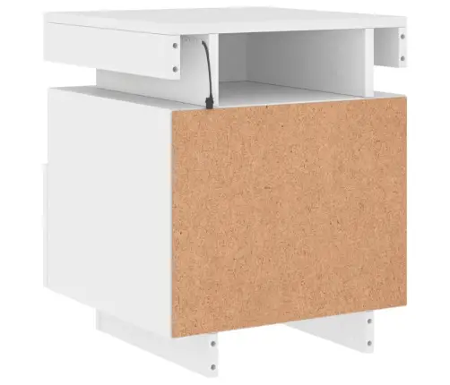 Naktsskapīši Ar Led Lampām, 2 Gab., Balts, 40X39X48,5 Cm Vidaxl