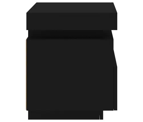 Naktsskapītis Ar Led, Melns, 40X39X48,5 Cm Vidaxl
