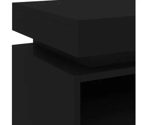 Naktsskapītis Ar Led, Melns, 40X39X48,5 Cm Vidaxl