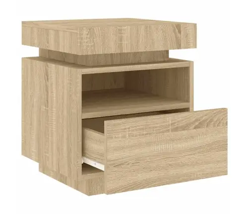 Naktsskapītis Ar Led Lampiņām, Ozolkoka Krāsa, 40X39X48,5 Cm Vidaxl