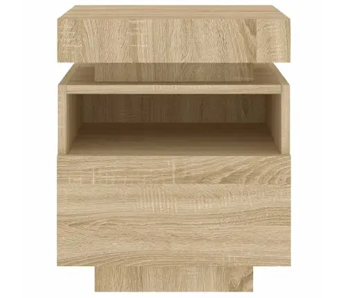 Naktsskapītis Ar Led Lampiņām, Ozolkoka Krāsa, 40X39X48,5 Cm Vidaxl