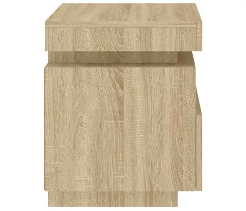 Naktsskapītis Ar Led Lampiņām, Ozolkoka Krāsa, 40X39X48,5 Cm Vidaxl