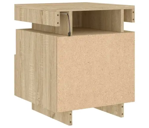 Naktsskapītis Ar Led Lampiņām, Ozolkoka Krāsa, 40X39X48,5 Cm Vidaxl