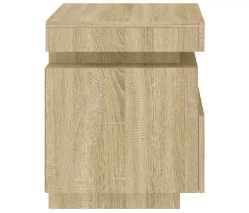 Naktinės Spintelės Su Led, 2Vnt., Ąžuolo, 40X39X48,5Cm
