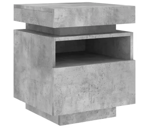 Naktsskapītis Ar Led Lampiņām, Betona Pelēks, 40X39X48,5 Cm Vidaxl